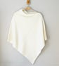 Poncho merino lambswool cream white  - Image 1