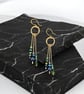 Handmade Gold Crystal Earrings, Dangle, Vibrant - Gift Boxed - Image 2