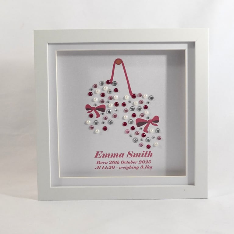 Personalised Baby Booties Gift Frame - Custom New Baby Keepsake