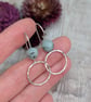 Sterling Silver Hammered Circle Earrings with Kiwi Jasper - JBJ6020