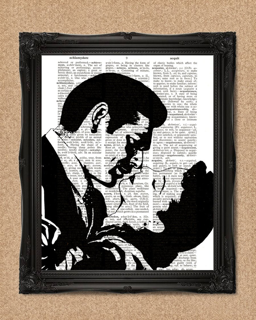 GONE WITH THE WIND DICTIONARY PRINT Scarlet O'Hara and Rhet Butler Artwork A143D