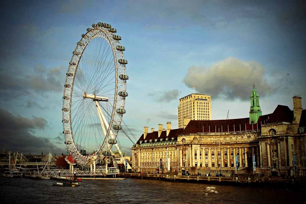 London Eye South Bank River Thames UK Photograph Print