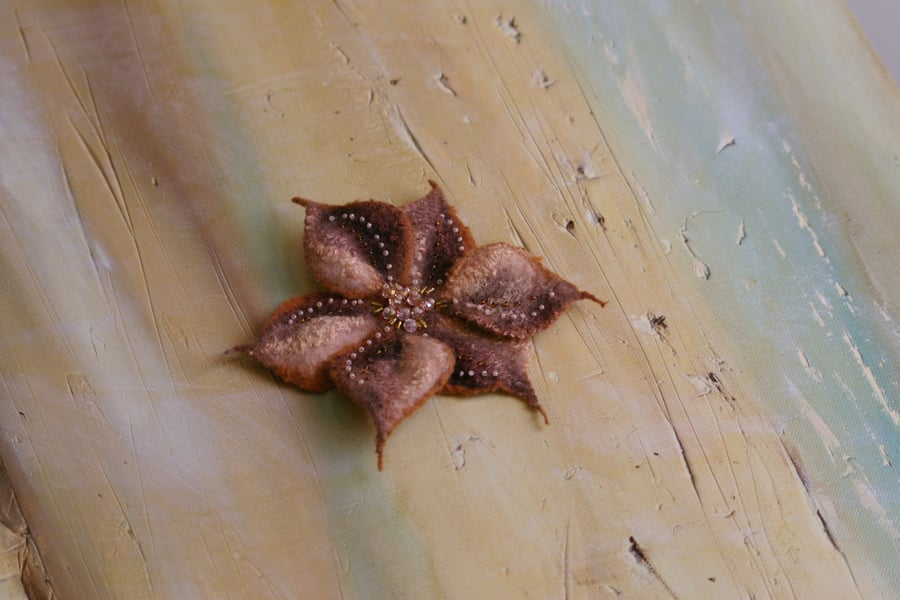 Handmade Felted Wool Brooch