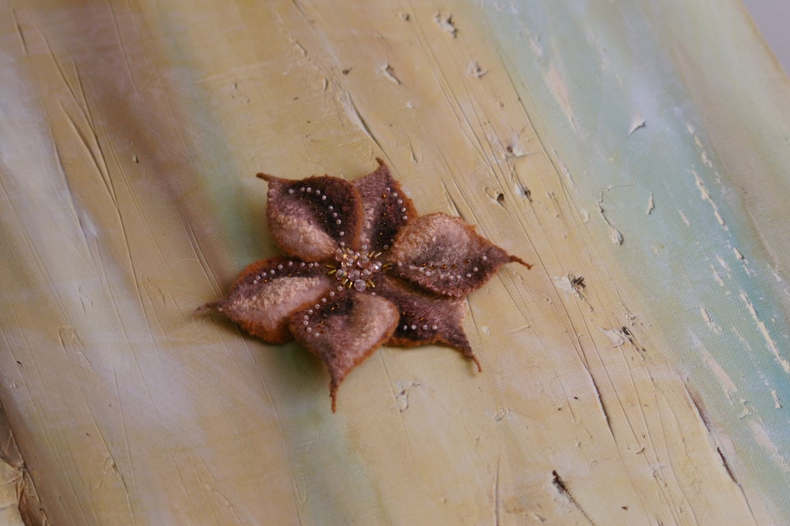 Handmade Felted Wool Brooch