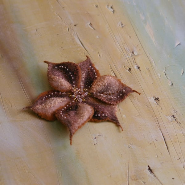 Handmade Felted Wool Brooch
