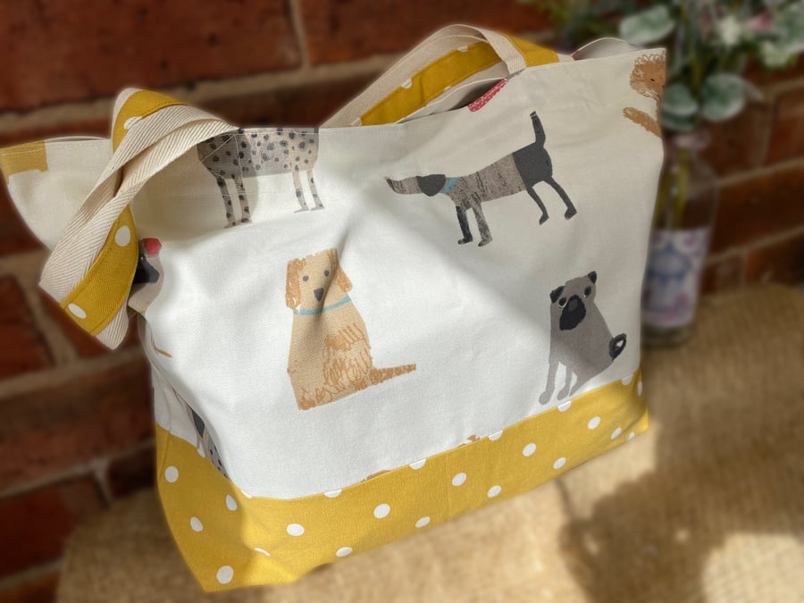 Cute Dogs Organiser Two Tone Shopper