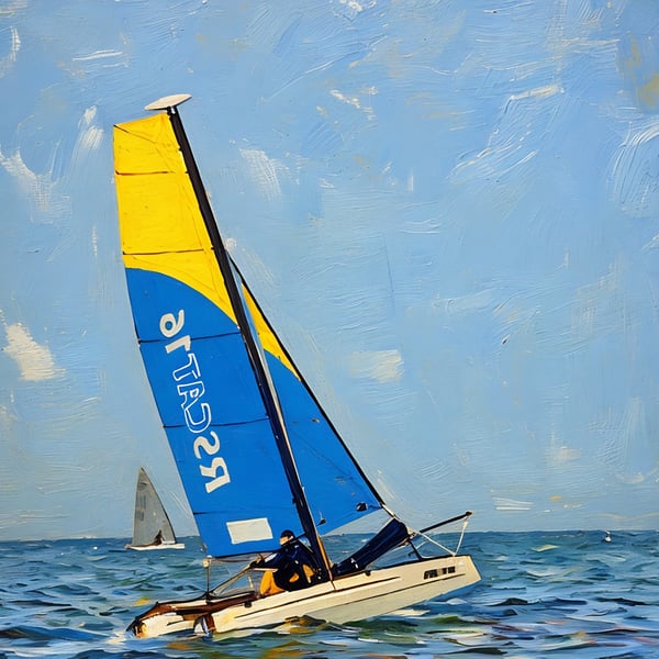 Snettisham Beach Catamaran Sailing A5 Greeting Card 
