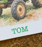 Green Vintage Tractor Birthday or Fathers Day Card, Personalised Foil Message - Image 2