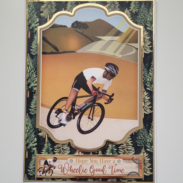 Handmade Cycling Card – “Hope You Have a Wheelie Good Time”
