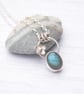 Silver botanical necklace with labradorite, gemstone necklace - Image 8