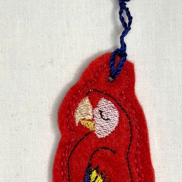 Felt Parrot Bookmark