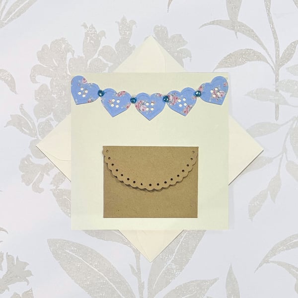 Birthday card bunting gift card