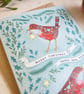 Pack of 4 Folk Robins Christmas cards - Image 5
