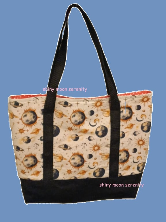 Planets on Cream Tote Bag