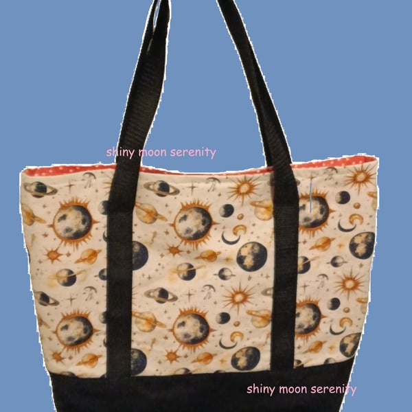 Planets on Cream Tote Bag