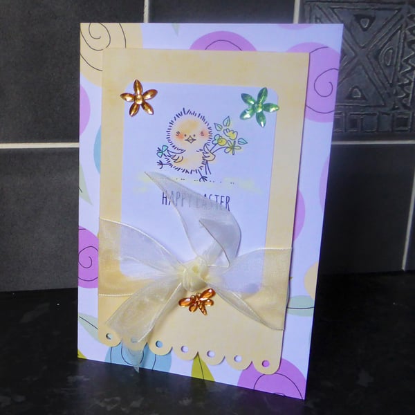 Easter Chick with Flowers and Butterflies (EAS288)