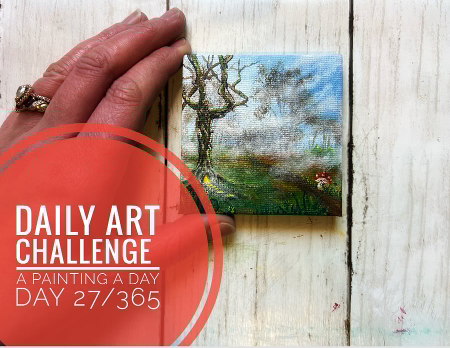 Mini Acrylic painting on canvas, Daily Art Challenge, A Painting a Day 27-365 