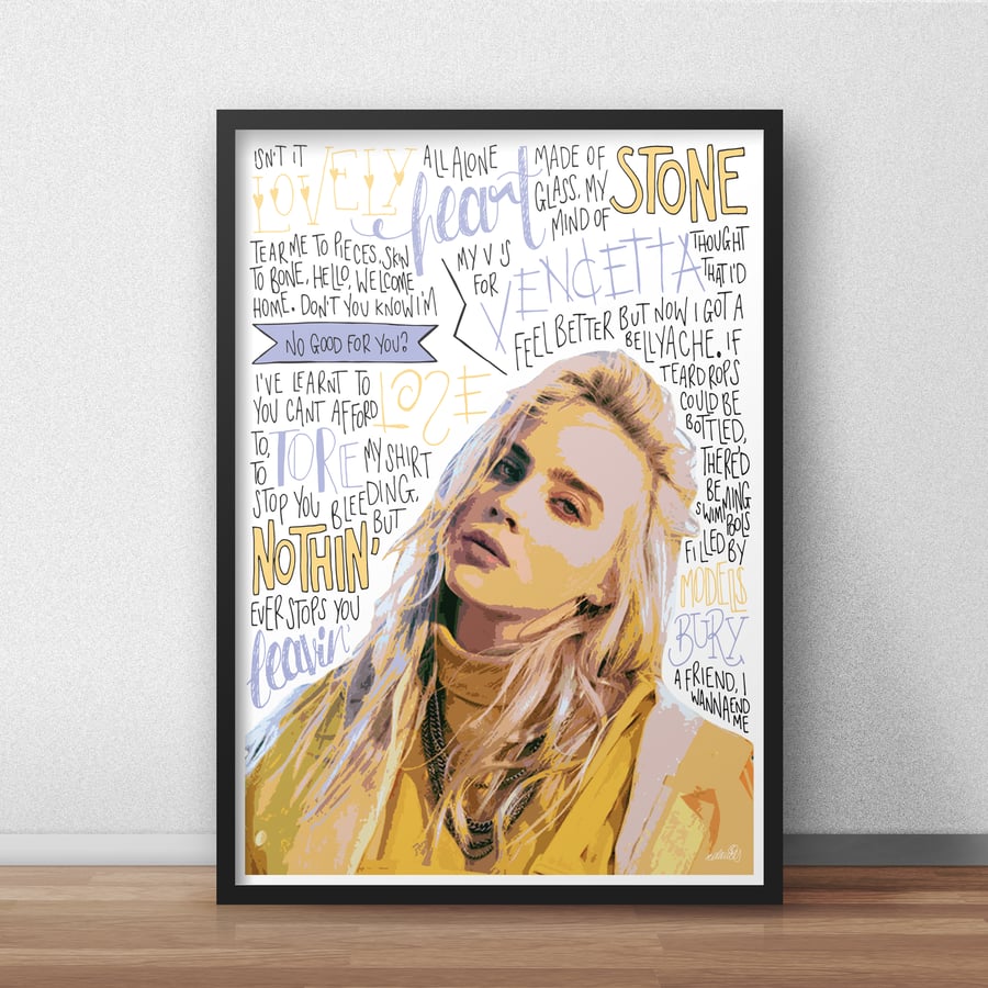 Billie Eilish INSPIRED Poster, Print with Quotes, Lyrics