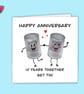 Tin anniversary card, happy tenth anniversary card with 2 tins - Image 3