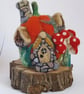 Needle Felted Pumpkin House Ornament, Woodland Fairy Cottage, Autumn Decor  - Image 1
