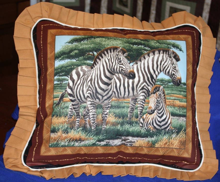 Cushions Handquilted - African Wildlife - Zebra