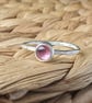 Sterling Silver Pink Tourmaline Ring, Handmade Urban WEDDING Jewellery
