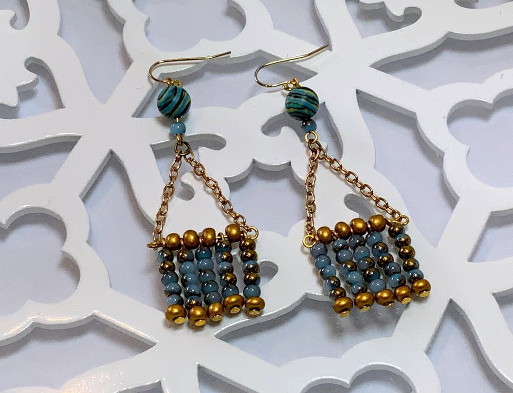 Chandelier Glass Bead  Earrings.