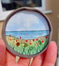 Handmade Beach Grasses Fridge Magnet, Mini Sea Glass Watercolour Sustainable Art