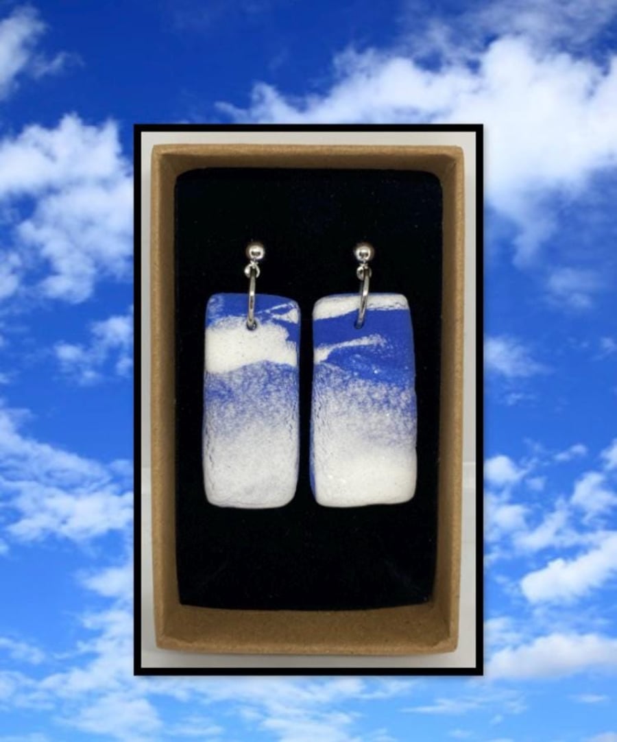 Summer sky lightweight clay earrings