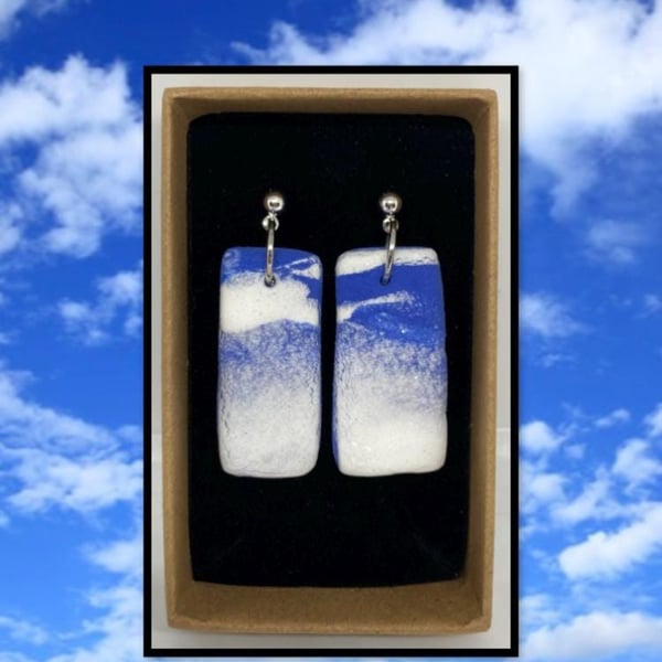 Summer sky lightweight clay earrings
