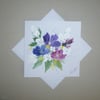 original art hand painted floral greetings card ( ref FA 399 G4 )