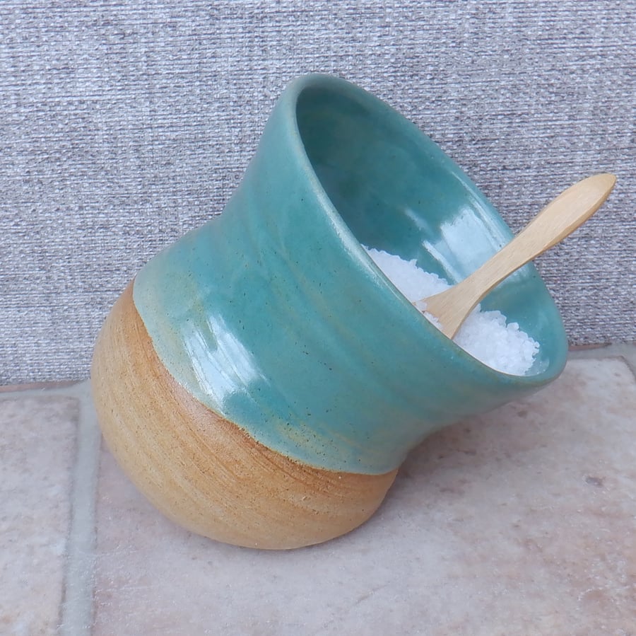 Salt pig or cellar hand thrown stoneware pottery handmade ceramic wheelthrown