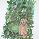 Ned's Garden - Mixed media. Colourful. Unique. Floral. Paper only 