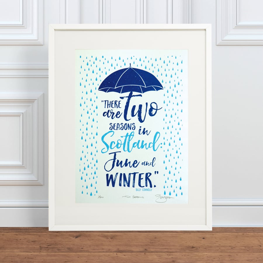 Billy Connolly ’Two Seasons’ Hand Pulled Limited Edition Screen Print