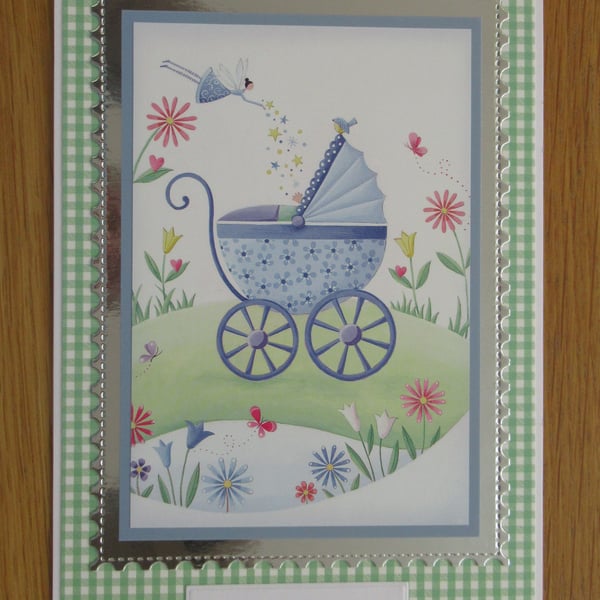 Blue Pram - A5 New Baby Card