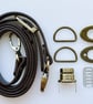 Dark Brown Turn-Lock Clasp & Strap Hardware Kit for Making a Felt Bag on a Ball