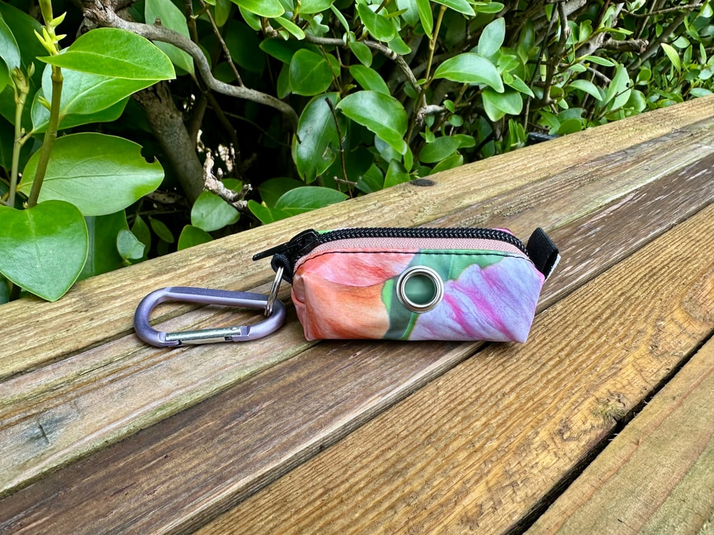 Hibiscus Repurposed Dog Poo Bag Holder Made From Pool Toy - Floral