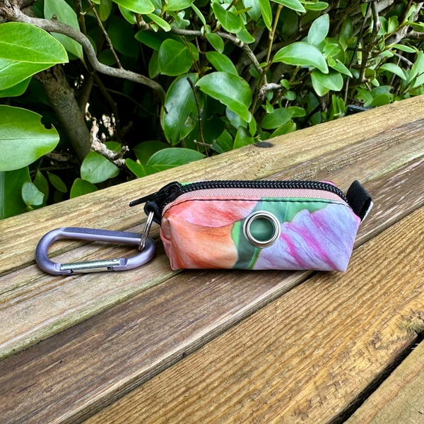 Hibiscus Repurposed Dog Poo Bag Holder Made From Pool Toy - Floral