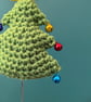 Crochet Mini Christmas Tree with Bells and Star, Table Decoration, Xmas Tree, In - Image 3
