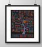 158D - African Aztec Inka Tribal Tree of Life - Fire - Cross Stitch Pattern - Image 3