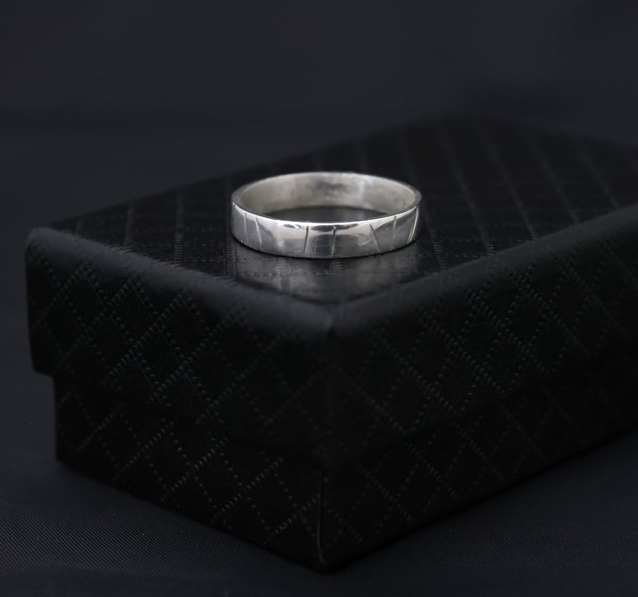 Sterling silver stripe ring 
