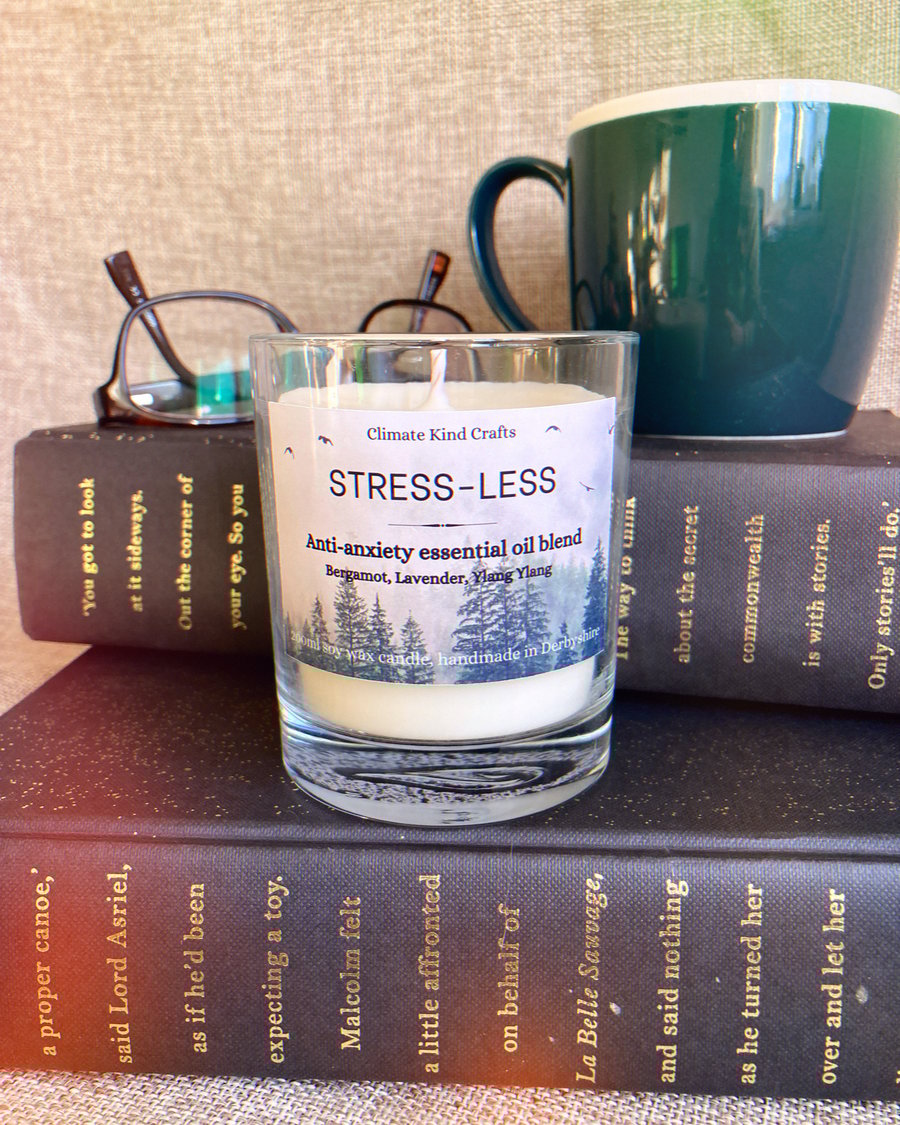 Anti-anxiety stress relief aromatherapy candle scented with essential oils