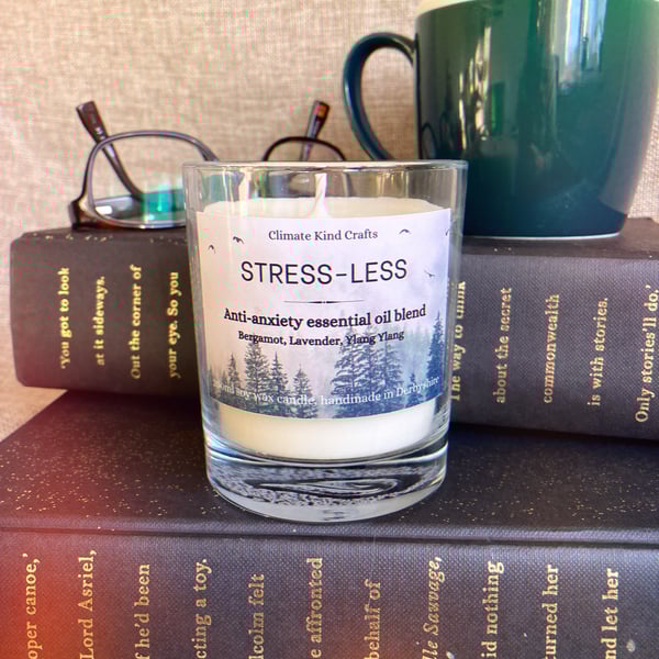 Anti-anxiety stress relief aromatherapy candle scented with essential oils