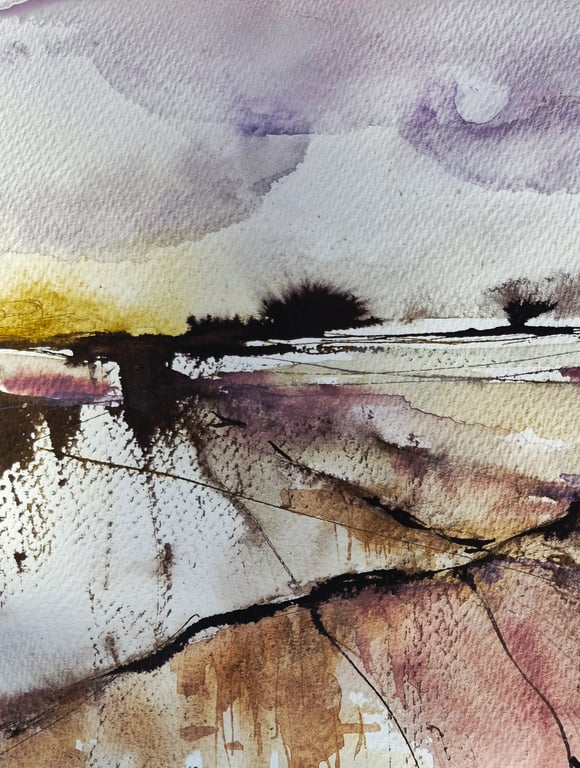 "Rooted calm" an original watercolour landscape