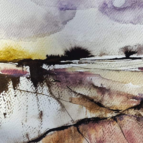 "Rooted calm" an original watercolour landscape
