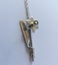 Sterling Silver & 9ct Gold Dainty Daffodil Pendant  - Image 5
