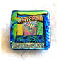 Dichroic L015 Luxury Fused Glass Patchwork Brooch Handmade  - Image 3