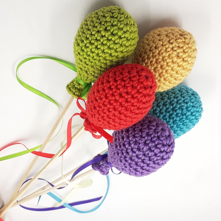 Five Crochet Balloons