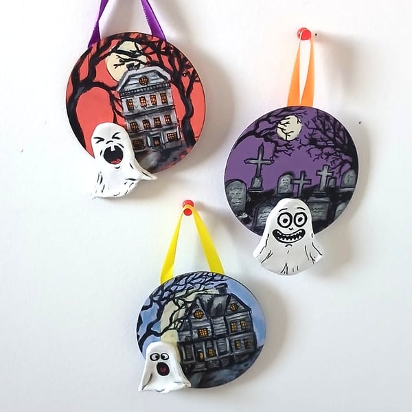 Halloween small hanging decorations set of 3.  