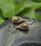 Copper Wire Wrapped Unakite Earrings - Image 1